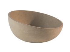 25cm H 15cm cement bowl round, brown,