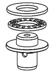 12. Reinstall the OE throw-out assembly, bearing, and washer. If the washer is missing, check to see if it is stuck to the underside of the pressure plate.