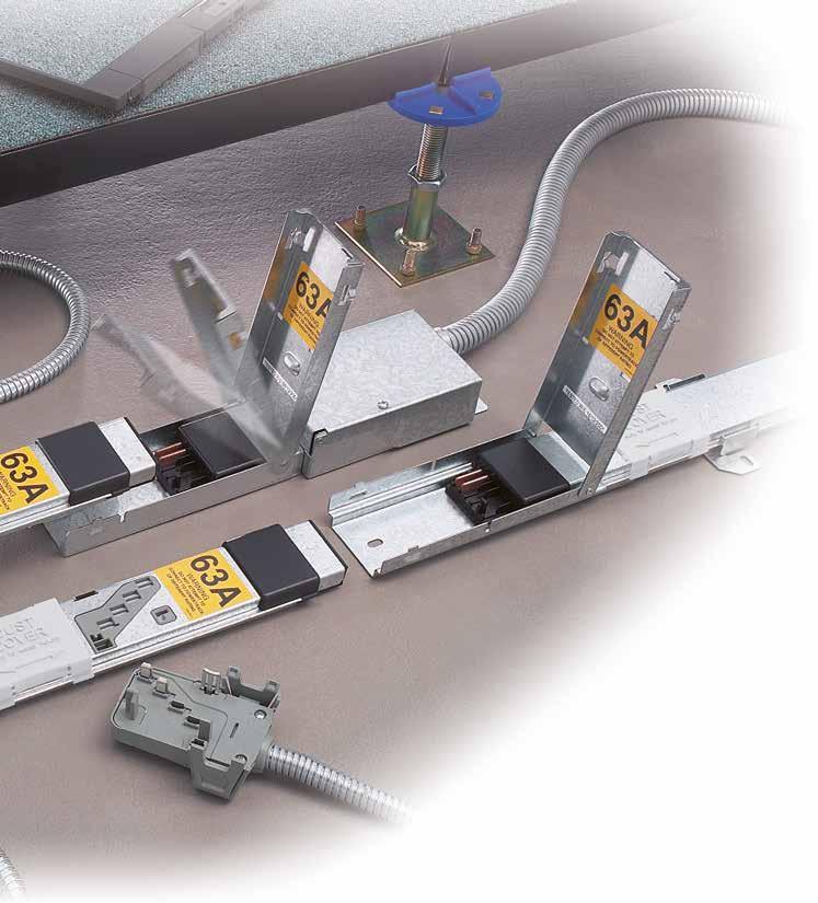Interact Underfloor Power 9 technical hotline +44 (0)1268 563720 raised floor systems END FEED WITH INTEGRAL TERMINAL BLOCK l Track can be supplied with integral end feed on request l Large terminal