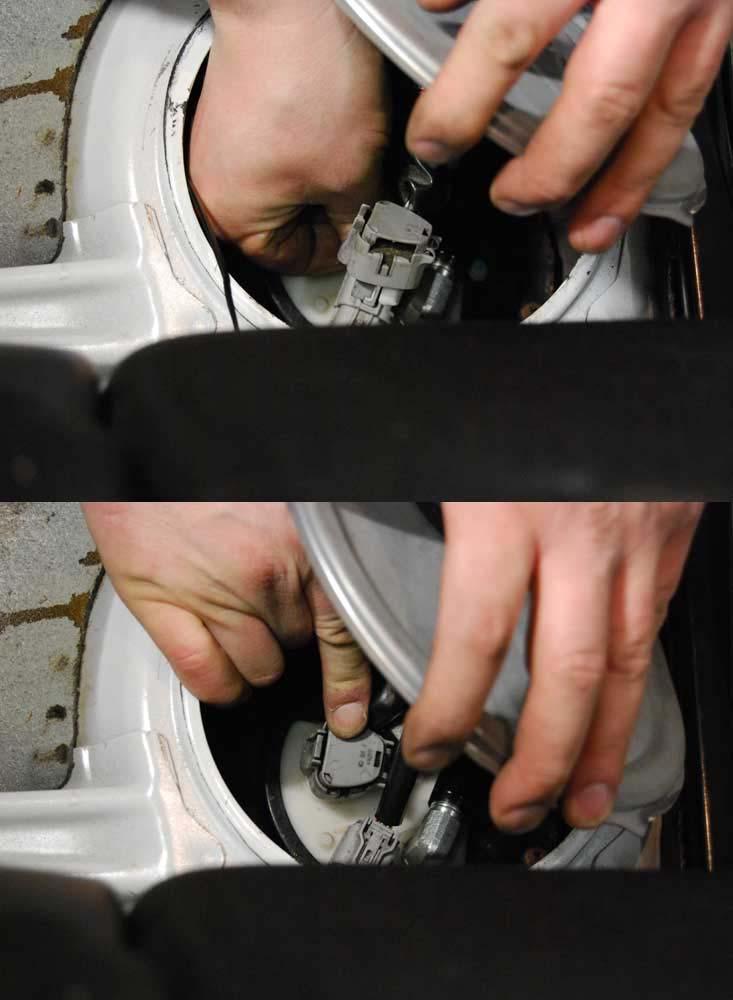 54. Prime the fuel system and check for leaks. If no leaks are found press the cover down and reinstall your back seat.