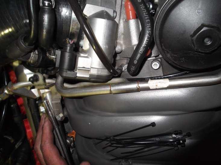 of the intake manifold; connect it to the stock capped connection