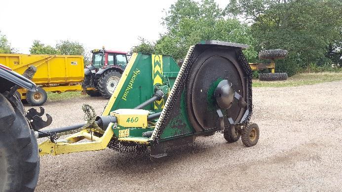 PTO shaft with cam clutch, quick fit tyres & rear levelling board 2007 SPEARHEAD Mower 460 Rotary Wing Cutter c/w 8 wheels in lieu of 6 BOMFORD B577 Flail Mower c/w hydracushion float kit 2007 KHUN
