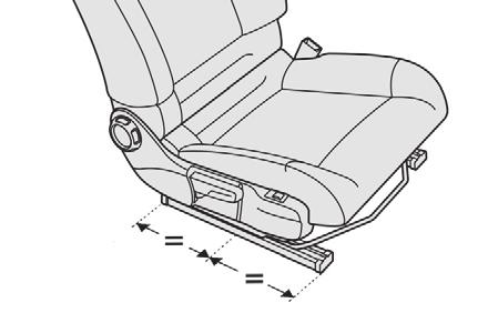 Passenger seat adjusted to the intermediate longitudinal position.