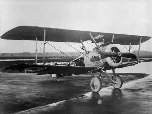 The Sopwith Camel was typical of the type of aircraft used in the First World War. It was a biplane made out of fabric-covered wooden surfaces.