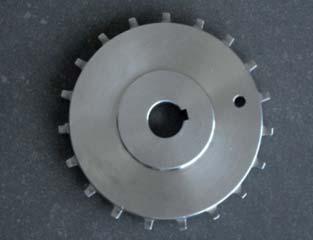 SPROCKETS IN SS MTERIL SUPPLY: available on request with machined hub in square bore and round bore with key.