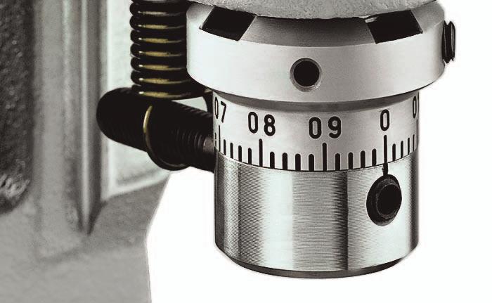 and pinion Presses A micrometer adjustable stop specially developed for presses for the fine