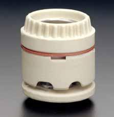 9350-003: Same as 9350, but with quick-connect terminals. 9350 9840 Cat. No. 9840: Base unglazed. Ring unglazed (available glazed). Screw terminals and porcelain protecting cap.