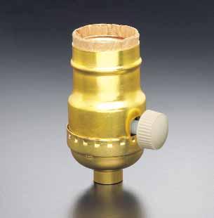 METAL SHELL LAMPHOLDERS Standard and Electrolier Medium Base E26 INCANDESCENT Full Range Dimmer Socket Removable Turn Knob, Standard Size Makes any lamp an infinitely variable light source.