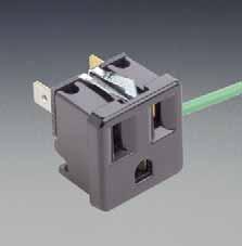 SNAP-IN CONVENIENCE OUTLETS 2-Pole 3-ire rounding Snap-In Convenience Outlets 1374 Series Leviton 3-wire grounding outlets are available with serrated or pointed clip styles and wire leads or