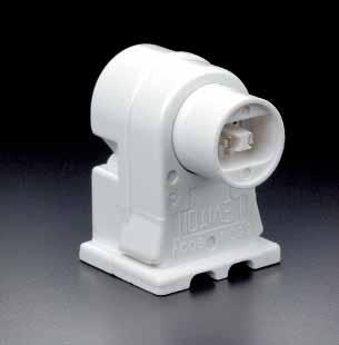 HIH OUTPUT 800MA AND 1500MA RECESSED DOUBLE CONTACT Pedestal Type R17d Base LINEAR FLUORESCENT Slide-On, Shallow Base for T-8 and T-12 Lamps Molded in white. Quickwire terminals accept No.