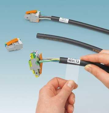 protection against dirt and abrasion The cable marker labels do not increase the cross section of the cable, allowing the cable to be subsequently drawn through cable ducts, for example High-quality