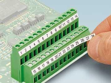 after installation Unprinted PCB terminal blocks can be marked quickly and clearly