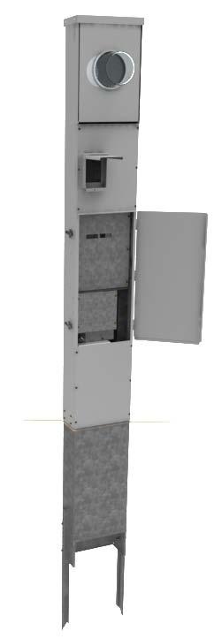 Direct Burial - Metered Pedestal With Breaker Panel & Lighting Contactor MHPED-BP-LC-DB Features/Specifications: Galvanized steel construction Padlockable main breaker cover 4-Jaw meter socket 50A -