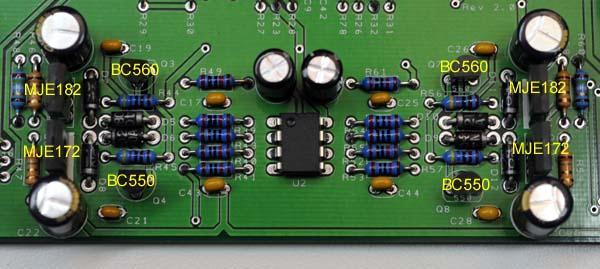 Add small transistors Q3, Q4, Q7, and Q8.