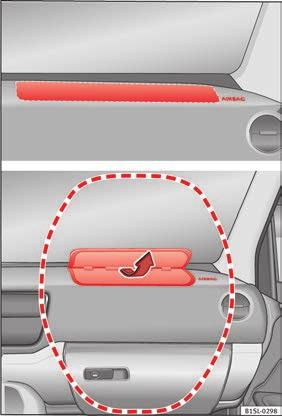 Always remain as far away as possible from the front airbag page 53. This way, in the event of an accident, the front airbags can deploy fully when triggered, providing maximum protection.
