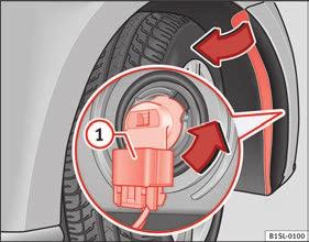 Unscrew the expansive rivet in the lower front part of the wheel arch trim A with the screwdriver from the vehicle tool kit and completely remove it page 74. 3.