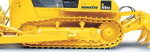 The fuel-efficient Komatsu engine, together with the heavy machine weight, make the D85EX/PX superior crawler dozers in both ripping and dozing operations.