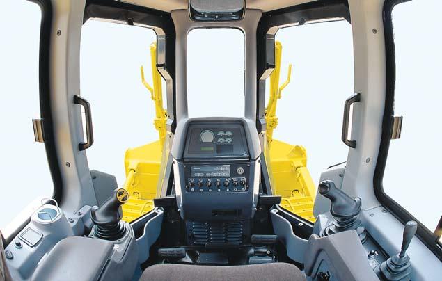 Comfortable Ride with New Cab Damper Mounting D85 s cab mounts use a newly designed cab damper which provides excellent shock and vibration absorption capacity with its long stroke.