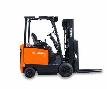7 Series Electric Forklifts 4,000 lb to 6,500 lb Capacity MAXIMUM SAFETY All Doosan equipment are designed to promote a safe and stable operation.