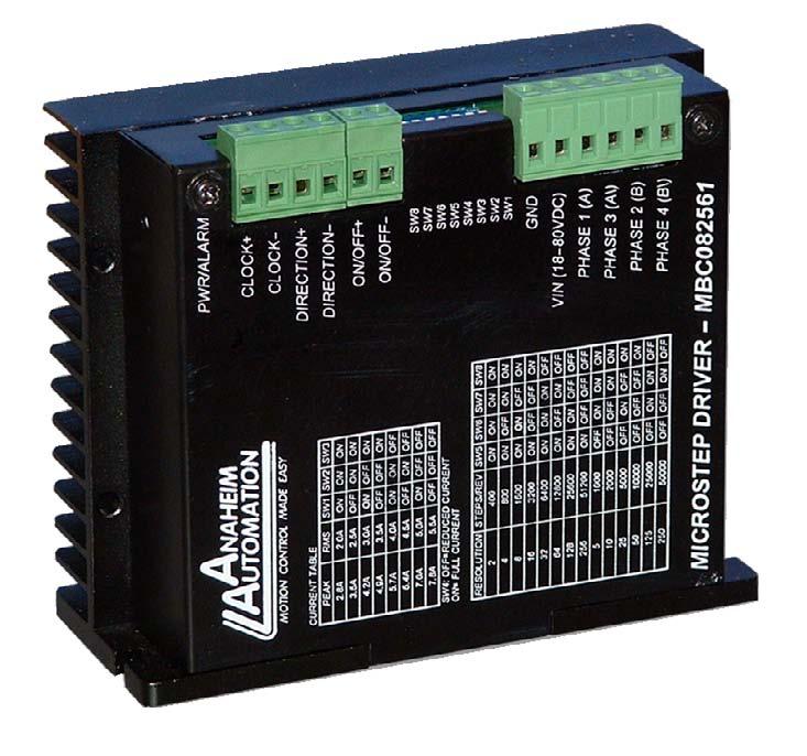MBC82561 - Microstep Driver FEATURES Size 4.685 L x 2. W x 4. H Output Current 7.
