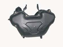 ) Remove the bracket (1) and then remove the fuel tank decoration cover (2). 2.