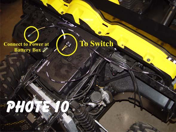 2.The Yellow/Black lead connects to power in the battery box.