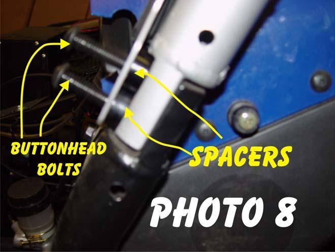 windshield, (Bottom 2 slots are for 2006 & older models Upper 2 for 2007 models) spacers and roll tubes