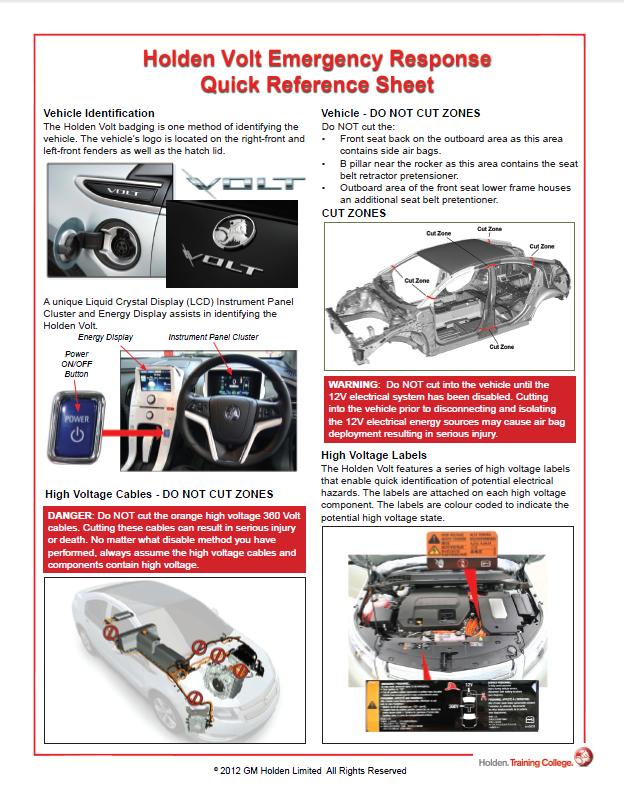Volt Emergency Response Quick Reference Guides Volt Emergency Response quick reference guides will also be available to download and are available in A4 and A5 size The guides can be used utilised by