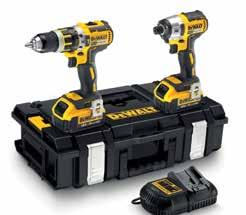 DCF886 Brushless Impact Driver. 2 x 4.0AH Slide Pack Batteries. Multi-voltage charger. DS150 Tough System Kit Box.