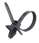 WIRE LOOM, CLIPS, STRAPS 505145 Black Nylon Wire Loom Clips Fits 1/4" Tubing Size Push in 505197 Push-Mount Cable Tie Length: 8" Width: 3/16" Max