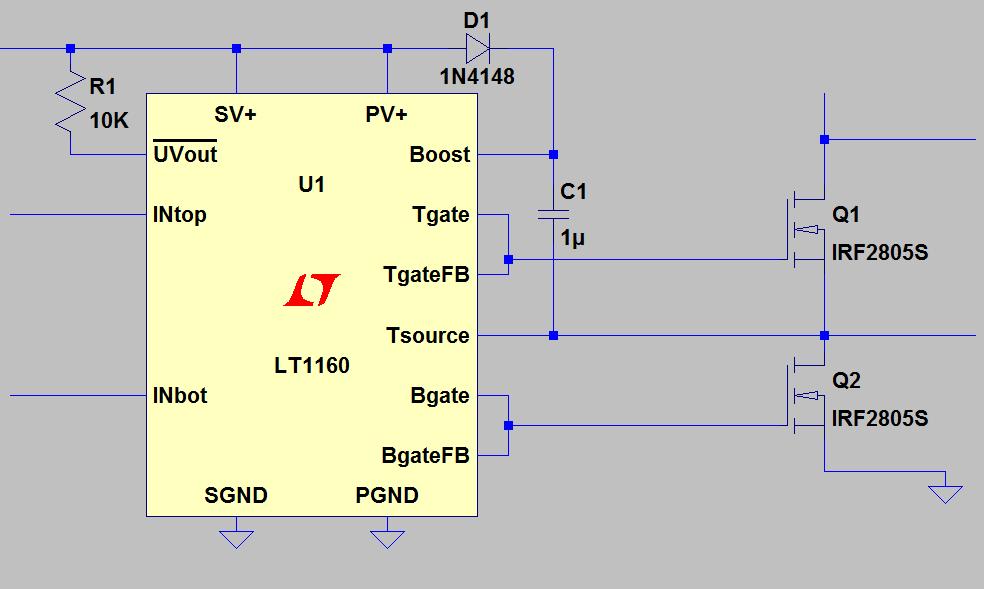 43 Driving the MOSFETS MOSFETS will be driven an engaged through LT1160 MOSFET drivers High frequency and