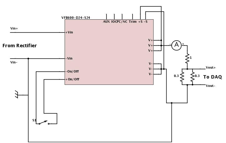 54 Voltage Regulator VFB600-D24-S24: Max power: 600W Vin(min): 18V Vin(max): 36V DAQ is capable of handling