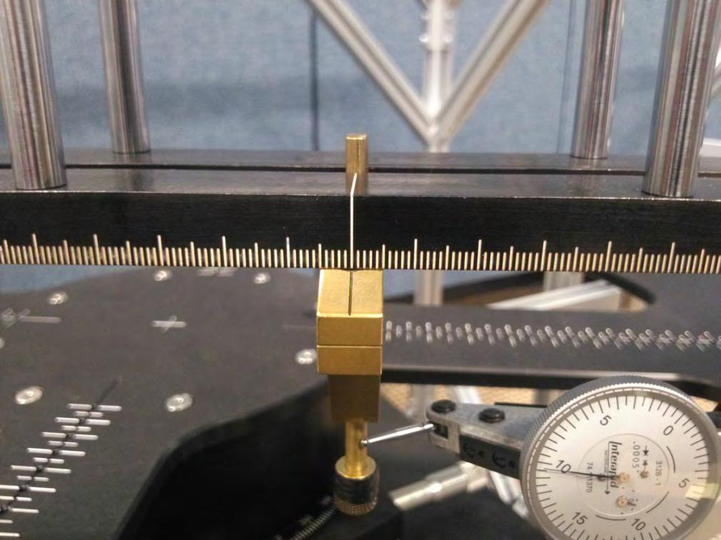 3.5 Align the indicator with the actuator shaft approximately as shown and adjust so the indicator is showing at least.03 (.75mm) of reading.