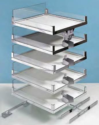 runner 3 clip on shelves, height adjustable 4 shelf accessory boxes, each comprising: 1 rear panel, clear glass 2 side elements, clear glass 4 corner adapters to secure the glass, chrome look 2 front