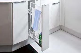 Base unit interior fittings Pull-out towel holder 90 For cabinet width 150 mm For cabinet width 150 mm Actro full extension runner with Silent System must be ordered separately Complete with