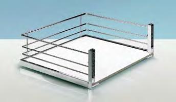 chrome plated steel 37 256 205 495 Pot-and-pan drawer with non-slip coating 1 pot-and-pan drawer 2 front connections Page reference: For Quadro drawer runners see page 904 For matching internal