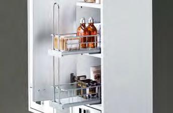 Wall unit interior fittings Cargo IQ Plus 90, internal pot-and-pan drawer Suitable for use on left or right Load capacity 10 kg Minimum inside carcase dimensions: Width 148 mm Depth 290 mm Height 548
