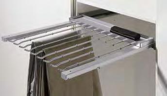 Interior fittings for wardrobes Trouser holder Telescopic trouser holder with Silent System Telescopic trouser holder with Silent System Installation between carcase sides Trouser holder with