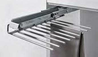 Interior fittings for wardrobes Trouser holder Telescopic trouser holders Telescopic trouser holder with Silent System Installation below top panel Fitting usable right or left With 9 trouser holders