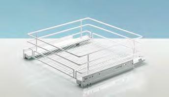 Interior fittings for wardrobes Pull-out baskets with Silent System, universal pull-out basket Pull-out baskets with Silent System Installation between carcase sides, including runners with lateral