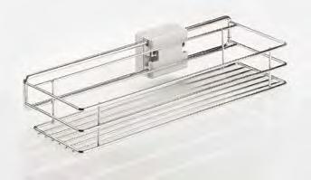 galvanised steel, spacer rails, silver or white plastic 1 pull-out basket 1 pair of full extension runners with Silent System Cover caps for runners Spacer rails For carcase width mm Order no.