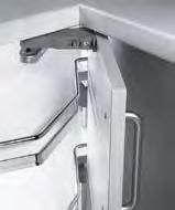 fitting is designed to accommodate two bottom panels Optional retrofitting of a third carousel fitting, also in