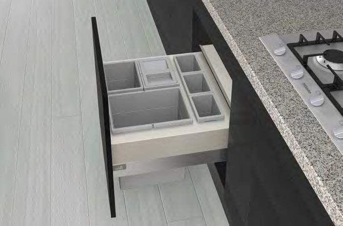 Fitting systems for kitchens Waste collecting systems A good idea for every type of waste: the way Hettich waste collecting systems are organised and their clever