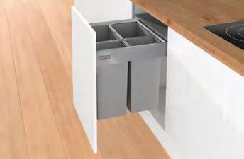 Waste collecting systems Waste collecting systems behind front panels InnoTech Pull Top running waste bin for InnoTech Atira drawer, 70 mm high The InnoTech Pull frame is fitted instead of the drawer