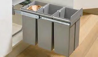 Waste collecting systems Built-in waste bins Bin.it Trio Hett CAD Bin.