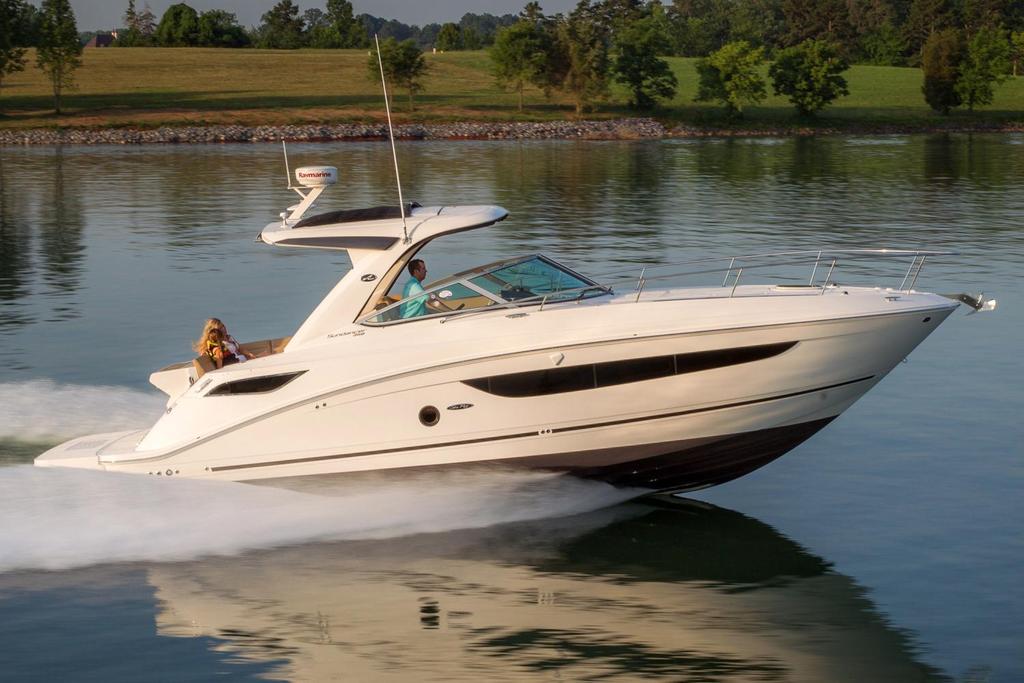 2018 Sea Ray Sundancer 350 Price: $473,977 Specifications Builder/Designer Year: 2018 Construction: Fiberglass Engines / Speed Engines: 2 Dimensions Nominal Length: Length Overall: