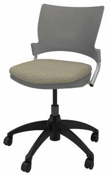 Add the optional upholstered seat and back for a more sophisticated, inviting look and added comfort. This is the perfect task chair for workstations in office, healthcare or education environments.