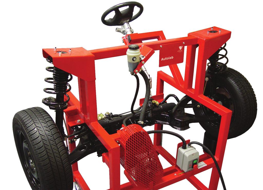 Medium/Heavy Vehicle Rigs Hardware Steering and Suspension System Trainer (764-01) This real component trainer provides the instructor with a working steering and suspension system for group or