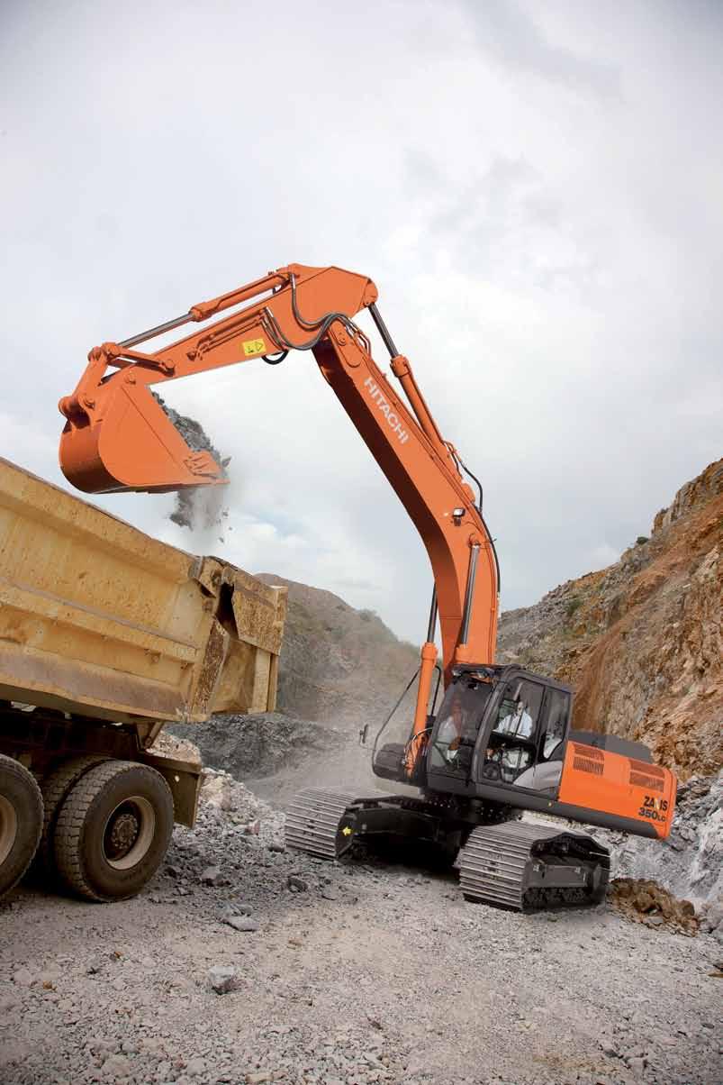 Striking a balance between powerful and sustainable efficiency Sustainable efficiency We are dedicated to the sustainable development of the Hitachi product range, particularly for use on urban job