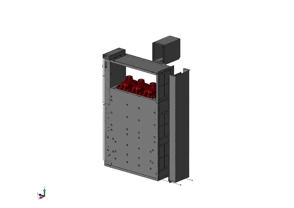 4 UNISEC INSTALLATION MANUAL. Assembly of the switchgear on site.6 Gas vent ducts.6. Installation of the gas vent ducts c) Screw additional screws (Torx M6x2) in the bottom plate as shown in Figure 75.